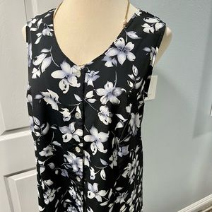 Sleeveless maxi dress purple silvery flowers